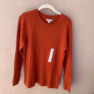 Croft & Barrow Sweater Navajo Orange Long Sleeve Crew Neck Women’s Large New